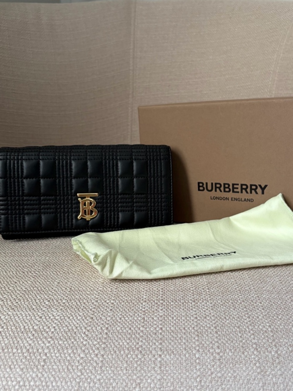 Burberry Lola quilted continental wallet